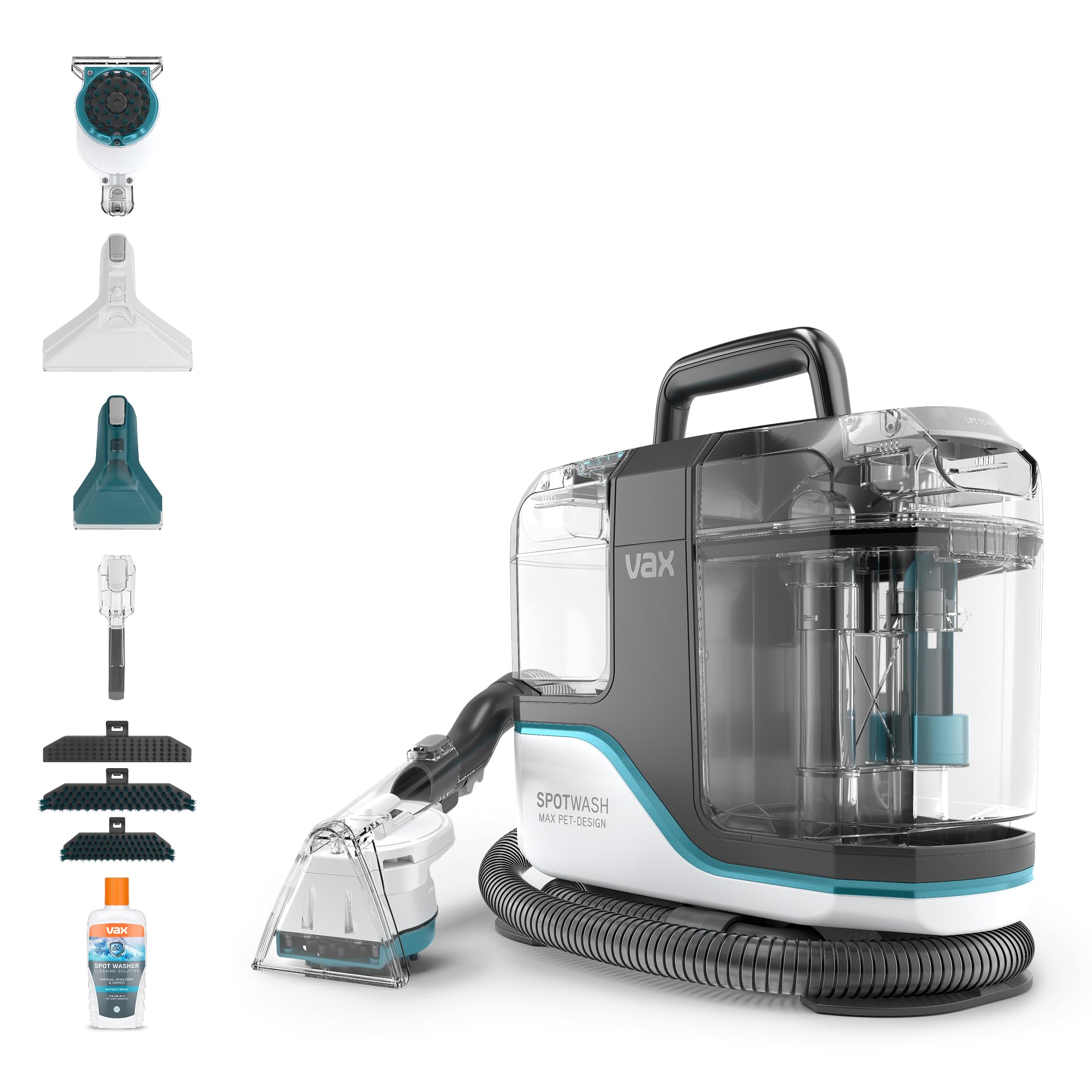 Vax Spotwash Home Pet-Design Upholstery & Carpet Spot Cleaner CDSW-MPXA | Multi-surface carpet cleaner machine for everyday stains, ideal for pet messes, included tools & solutions, 4.5kg, 1.1L