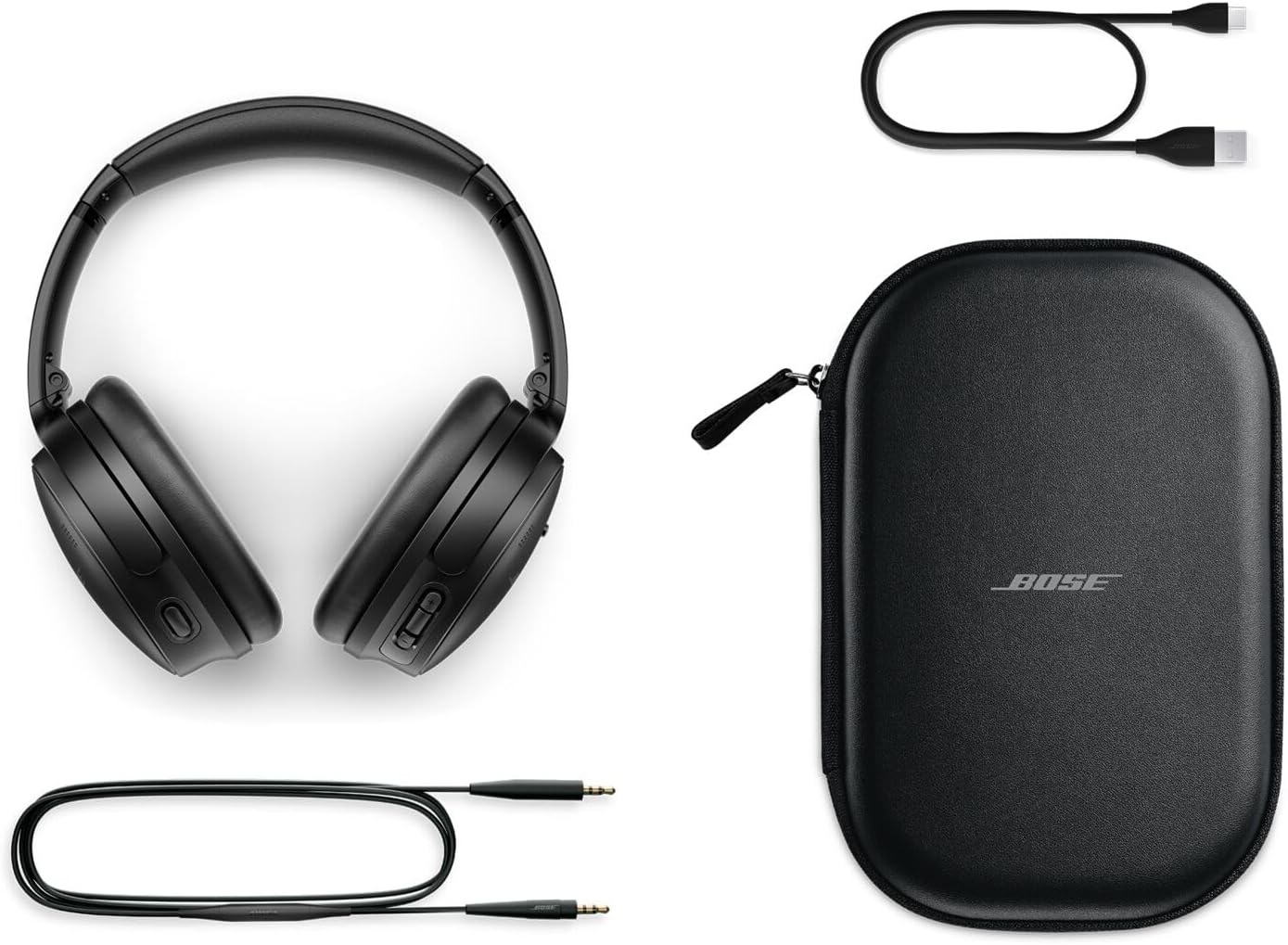Bose QuietComfort Wireless Noise Cancelling Headphones, Bluetooth Over Ear Headphones with Up To 24 Hours of Battery Life, Black
