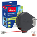 Vileda Dual Cordomatic Retractable Washing Line, 30m (2 x 15m Clothes Line) | Holds up to 30kg, Extendable Clothes Line with Automatic Retraction, UV‑Protected Case, Wall Mounted for Indoor & Outdoor Use