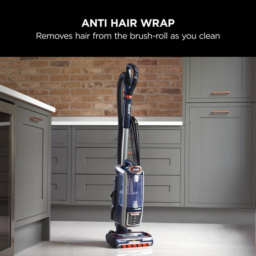 Shark Corded Upright Vacuum Cleaner,0.83L, Pet Model, Navy/Orange, 750W | with Anti Hair Wrap Technology & DuoClean, Powered Lift-Away, LED Headlights, Anti-Allergen, 8m Cord, 3 Attachments, NZ801UKT
