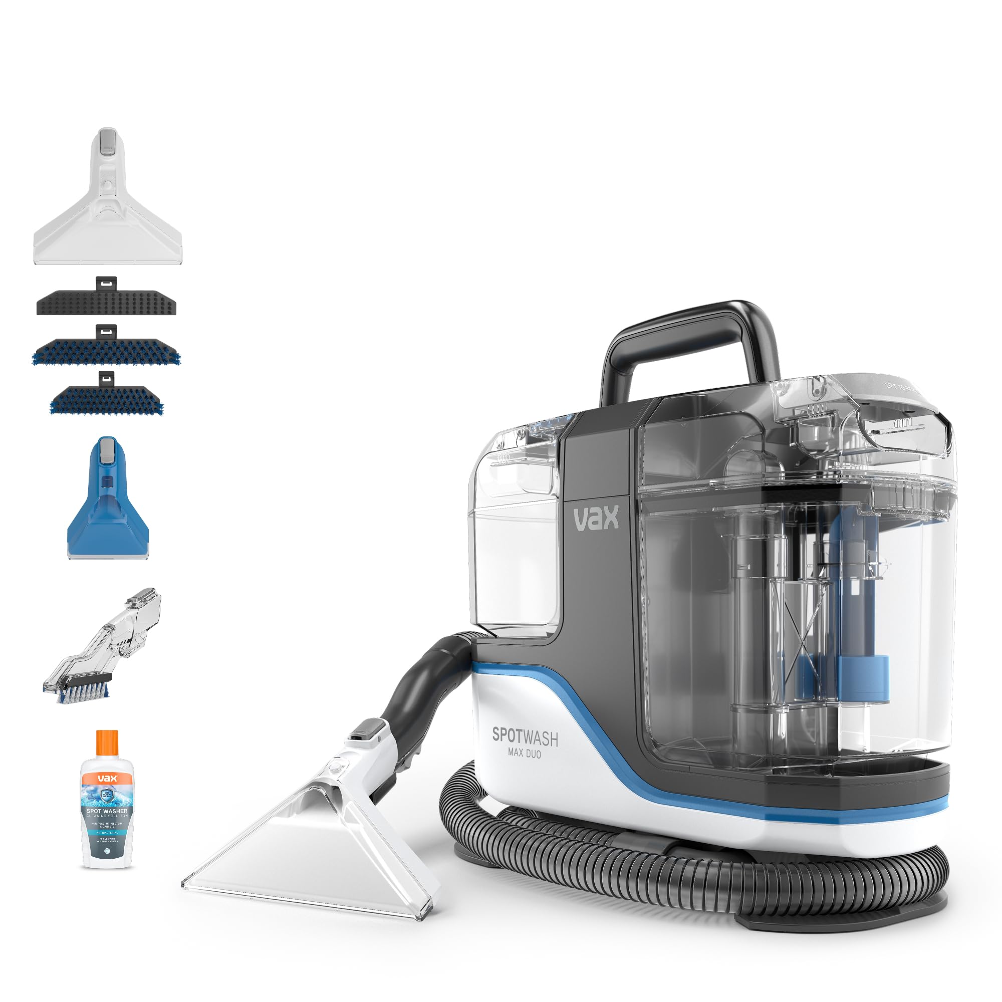 Vax Spotwash Home Pet-Design Upholstery & Carpet Spot Cleaner CDSW-MPXA | Multi-surface carpet cleaner machine for everyday stains, ideal for pet messes, included tools & solutions, 4.5kg, 1.1L