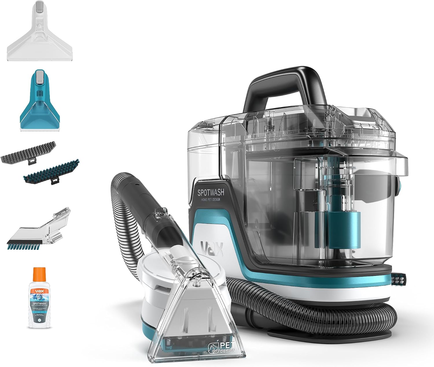 Vax Spotwash Home Pet-Design Upholstery & Carpet Spot Cleaner CDSW-MPXA | Multi-surface carpet cleaner machine for everyday stains, ideal for pet messes, included tools & solutions, 4.5kg, 1.1L