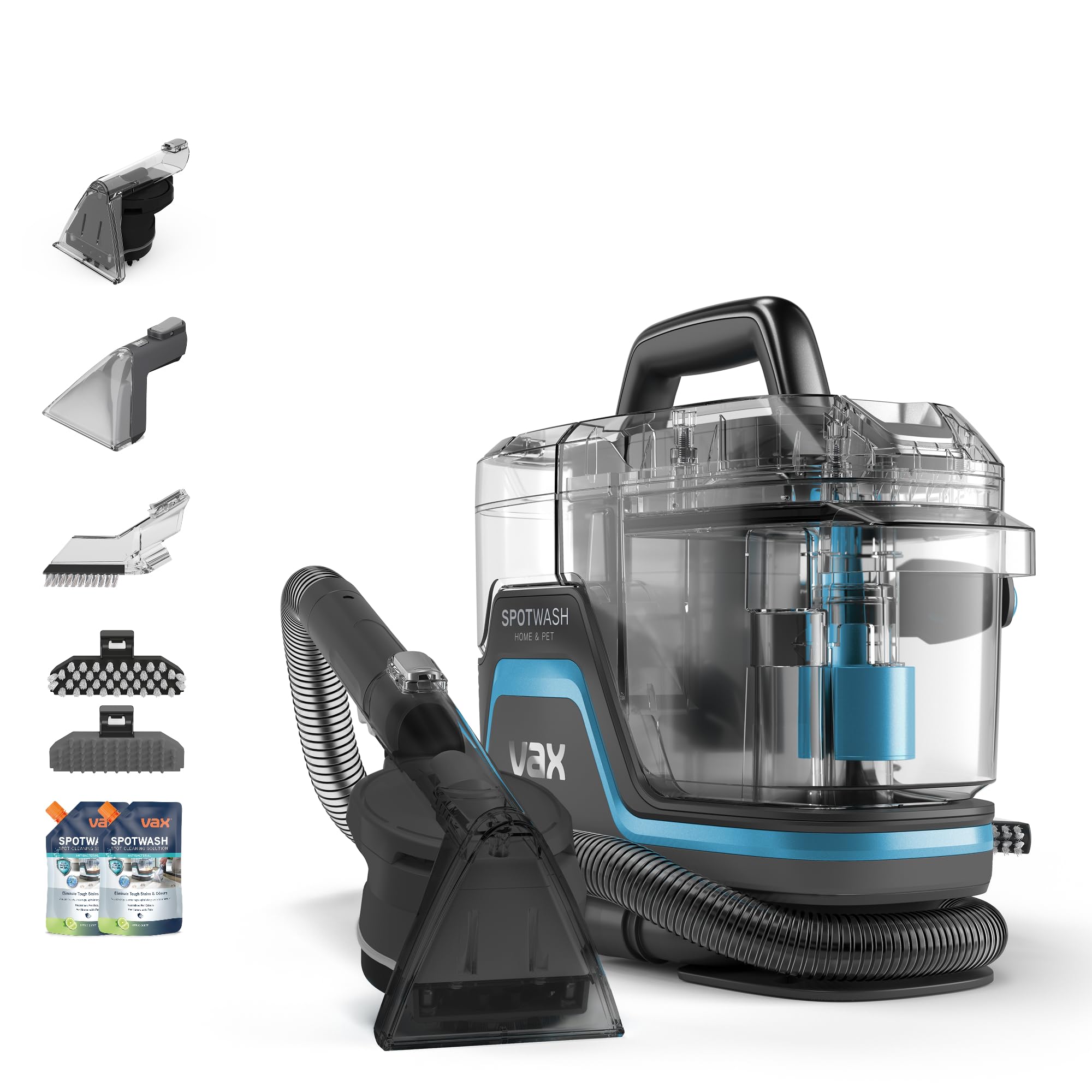 Vax Spotwash Home Pet-Design Upholstery & Carpet Spot Cleaner CDSW-MPXA | Multi-surface carpet cleaner machine for everyday stains, ideal for pet messes, included tools & solutions, 4.5kg, 1.1L