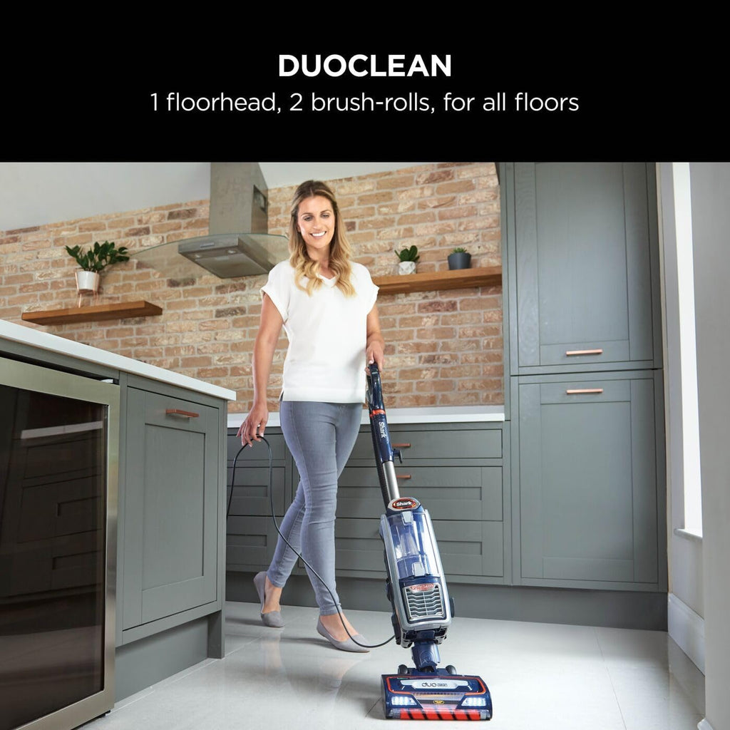 Shark Corded Upright Vacuum Cleaner,0.83L, Pet Model, Navy/Orange, 750W | with Anti Hair Wrap Technology & DuoClean, Powered Lift-Away, LED Headlights, Anti-Allergen, 8m Cord, 3 Attachments, NZ801UKT