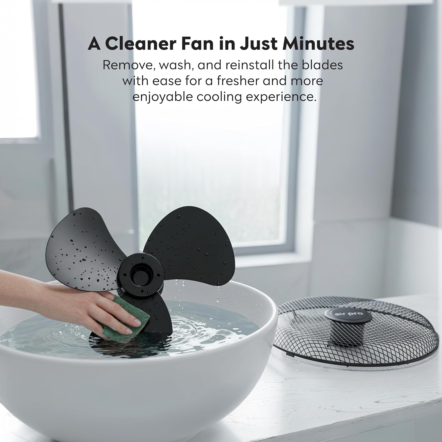 Air Pro 16" Pedestal Fan Oscillating Fan Air Cooling & Electric Fan Circulator 50” Tall Adjustable Height Cooling Fan 3 Speeds 70° Oscillation Variable Tilt Suitable for Home Office, Bedroom, Kitchen