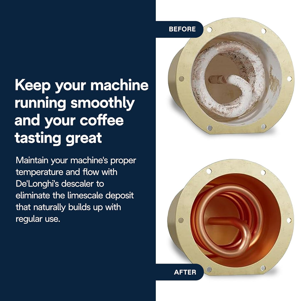 De'Longhi EcoDecalk Descaler DLSC500, 5 Decalcification Doses, Coffee Machine Descaler, Coffee Machine Maintenance Accessory, Plant-Based Ingredients, Bottle with 5 Doses, 500ml
