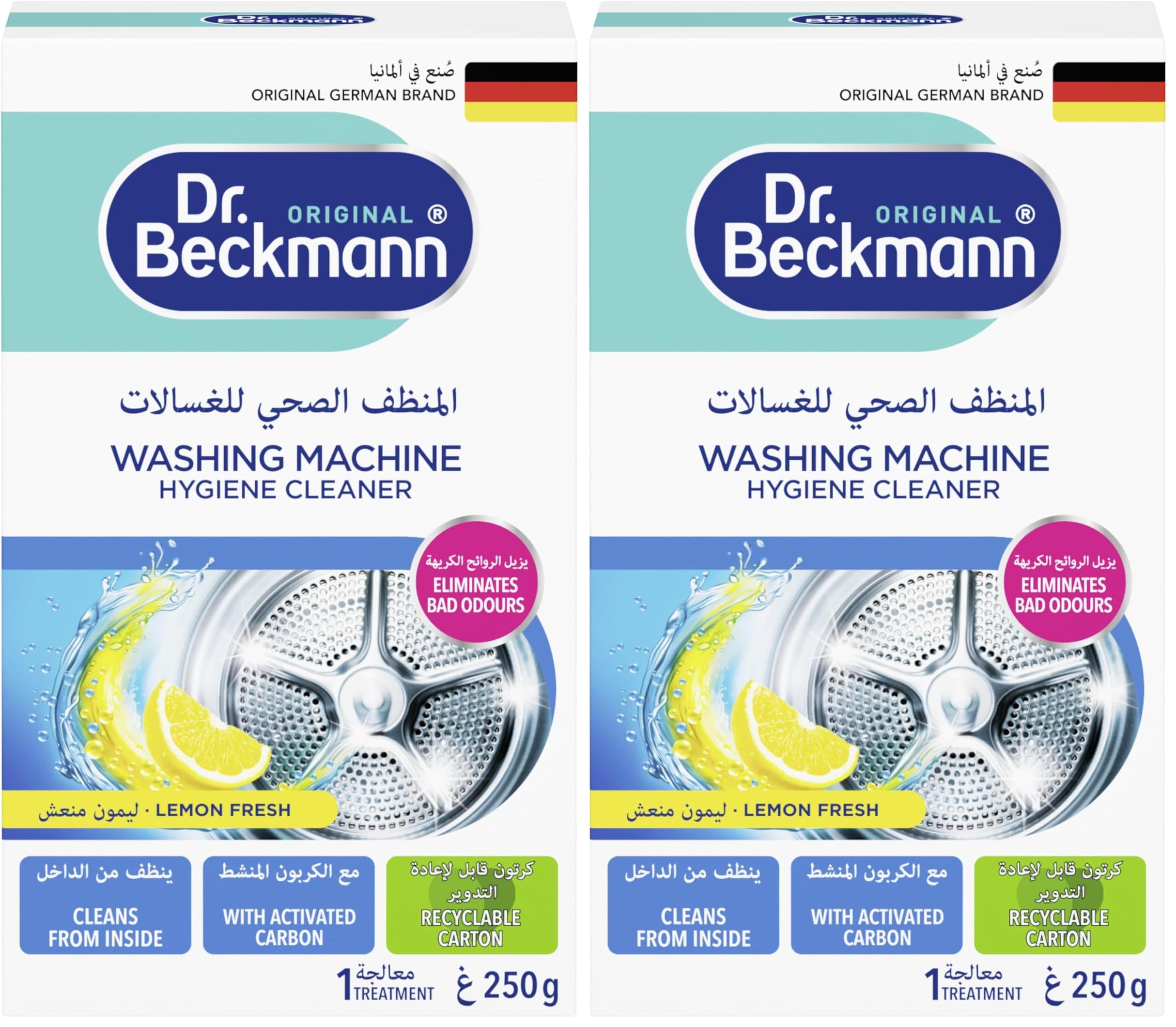Dr. Beckmann Service-it Deep Clean Washing Machine Cleaner, 250g | Lemon Fresh scent, Removes 99.99% of bacteria, fungi & viruses. Eliminates bad odours. Hygenically cleans. Efficient machine