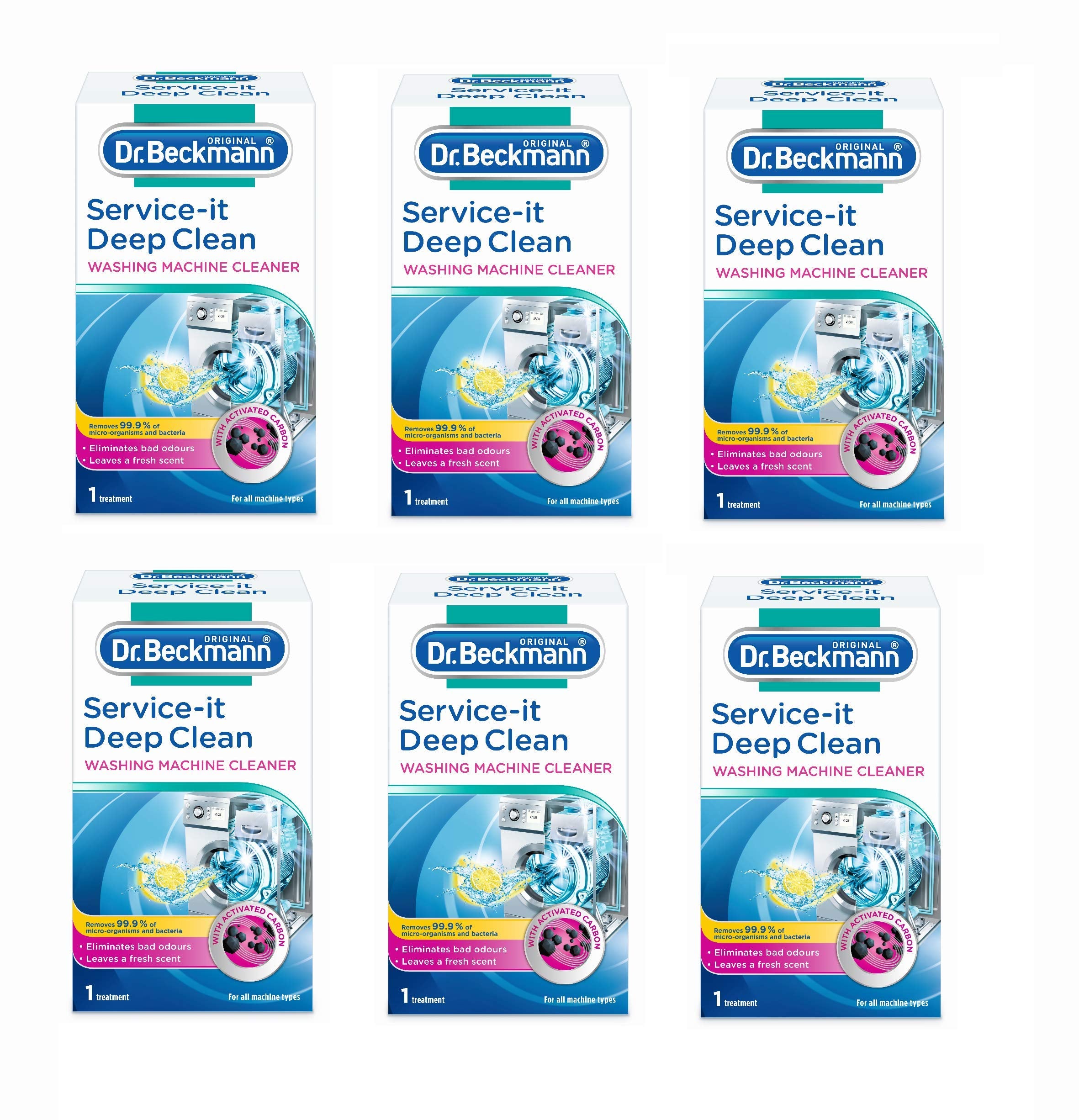 Dr. Beckmann Service-it Deep Clean Washing Machine Cleaner, 250g | Lemon Fresh scent, Removes 99.99% of bacteria, fungi & viruses. Eliminates bad odours. Hygenically cleans. Efficient machine